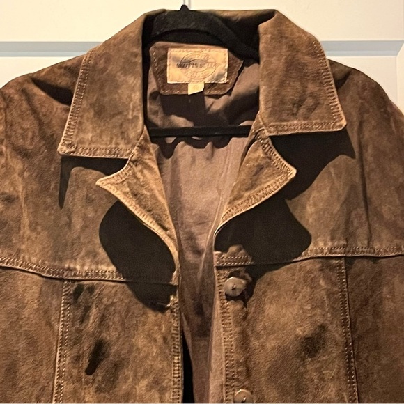 Vintage unisex genuine suede chocolate brown jacket - Picture 5 of 7